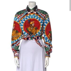 I’m looking for this Dolce & Gabbana Red and Blue Button Down Blouse